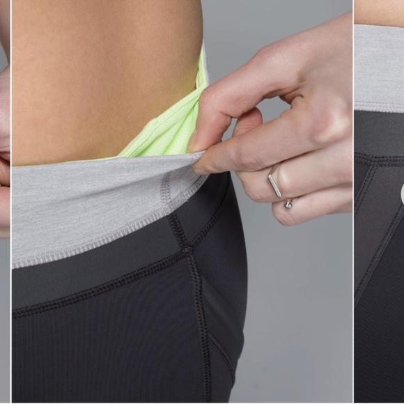 Lululemon Chase Me Crop II Soot / Heathered Medium Grey - Picture 4 of 15